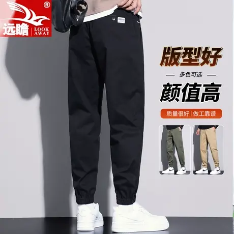 男士休闲裤春秋季宽松束脚裤2023新款潮牌工装哈伦百搭长裤子男款图片