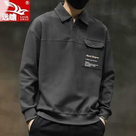 POLO衫卫衣男秋季新款男士休闲长袖衫潮流百搭潮牌男装春秋款上衣商品大图