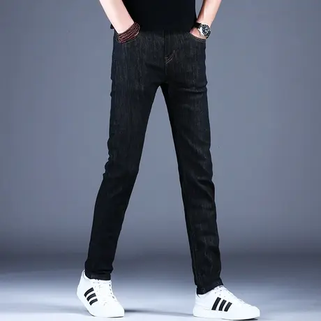 男士高档休闲牛仔裤男款修身小脚弹力百搭2023秋冬高端潮牌男裤子商品大图