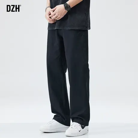 男士黑色垂感裤子男款夏季休闲2023新款纯棉长裤薄款直筒裤百搭潮图片