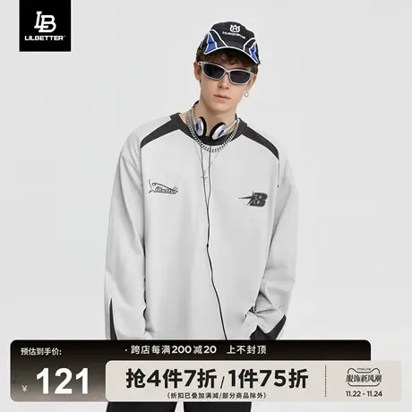 LiLbetter长袖t恤男秋季新款潮牌高级衣服潮流个性帅气宽松上衣LB商品大图