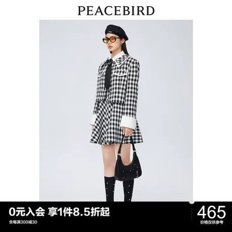 太平鸟年秋季新款气质格纹外套A1BBC3445图片