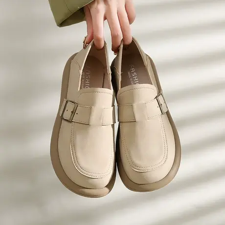 韩系勃肯鞋2024年春秋季新款一脚蹬懒人穆勒拖复古包头博肯鞋女商品大图