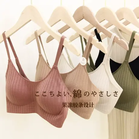 日式无痕内衣女小胸聚拢无钢圈胸罩薄款排扣有肩带日系抹胸式文胸商品大图
