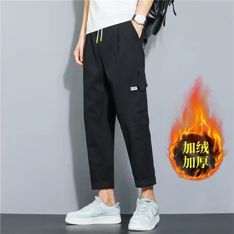 港风工装裤男宽松大码直筒裤潮流百搭百搭休闲裤子加绒加厚秋冬季商品大图