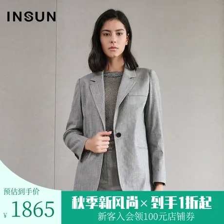 恩裳商场同款夏季通勤简约时尚休闲宽松西装外套女商品大图