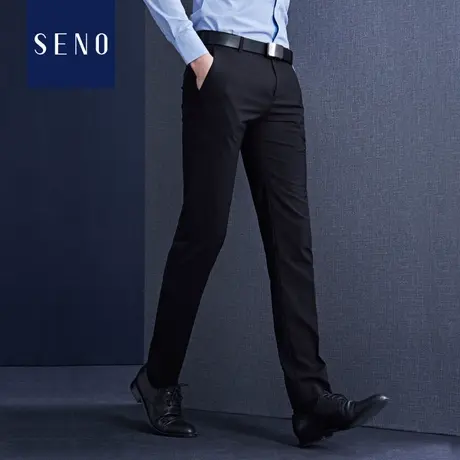西裤男韩版修身休闲高级感裤子商务垂感直筒黑色正装男裤西装裤男图片
