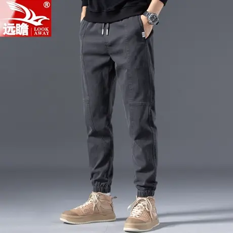 男士工装裤2022新款春秋季哈伦运动大码休闲九分裤潮牌百搭长裤子商品大图