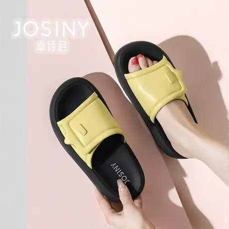 卓诗尼女鞋2024新款夏款一字拖鞋女外穿魔术贴商场同款4J1A50582图片