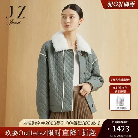 【奢华系列】JZ玖姿皮衣女装2022冬季新款翻领绵羊皮短款长袖外套图片