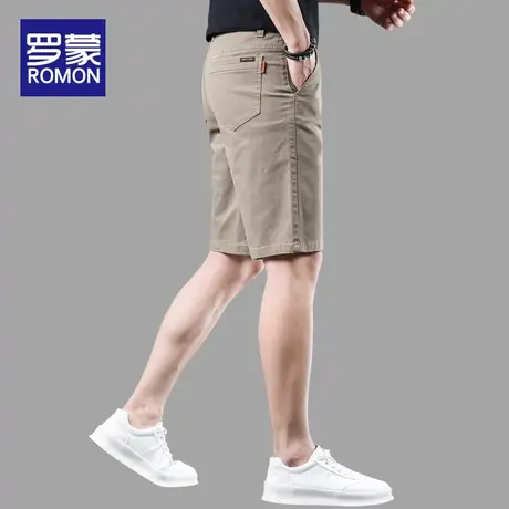罗蒙纯棉短裤男士中裤夏季薄款潮牌宽松直筒休闲五分裤子男款男裤商品大图