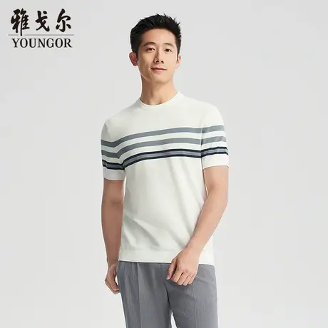 【商场同款】雅戈尔男士短袖T恤夏季新款官方商务休闲短袖T恤男商品大图