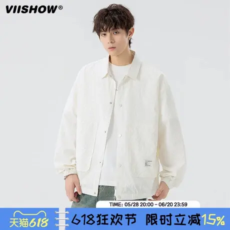 VIISHOW夏季薄款防晒夹克外套男士2025新款休闲宽松翻领衬衫上衣商品大图