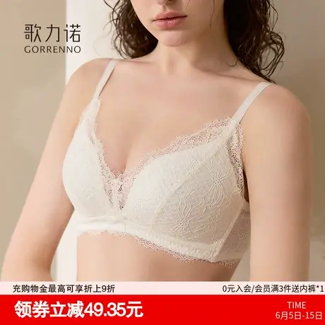 小胸聚拢内衣女2025年夏法式薄款性感蕾丝收副乳防下垂文胸罩套装商品大图