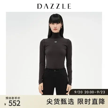 DAZZLE地素奥莱 复古修身高领针织打底衫毛衣女2D4E4971F商品大图