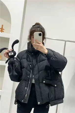 短款羽绒棉服女2023新款冬季ins港风原宿小兔子chic棉衣棉服外套商品大图