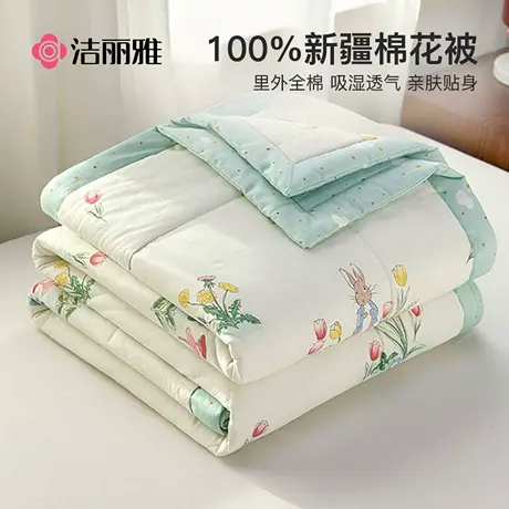 洁丽雅新疆棉花被夏凉被纯棉全棉可机洗夏被空调被夏季单人薄被子商品大图
