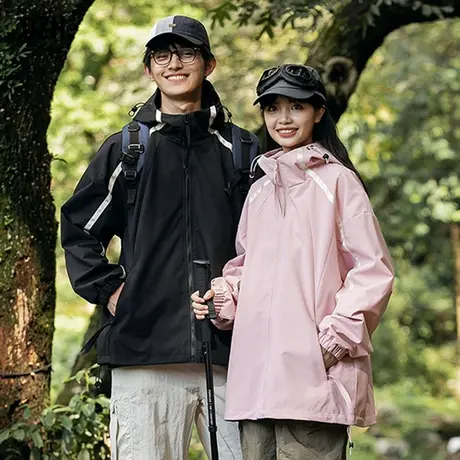 男士防水防风冲锋衣男外套新款2023爆款情侣装秋款登山服飞行夹克商品大图