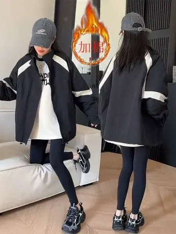 美式复古春秋2023新款撞色外套高级感气质休闲百搭夹克上衣ins潮商品大图