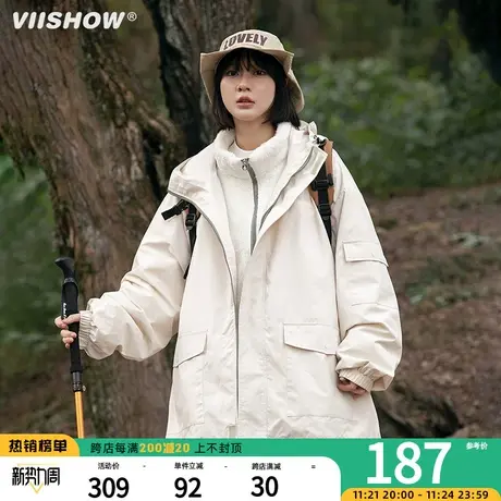 VIISHOW日系冲锋夹克外套男潮牌vntage连帽秋季上衣服宽松百搭夹商品大图