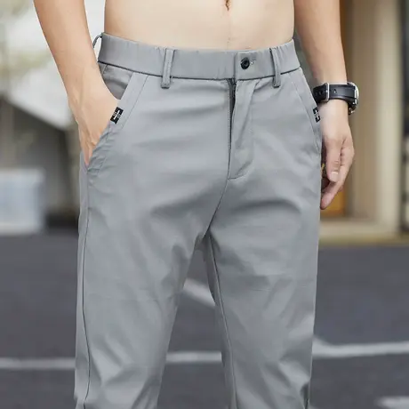 男士冰丝夏季薄款休闲长裤男裤子直筒宽松西装春秋款修身西裤夏天商品大图