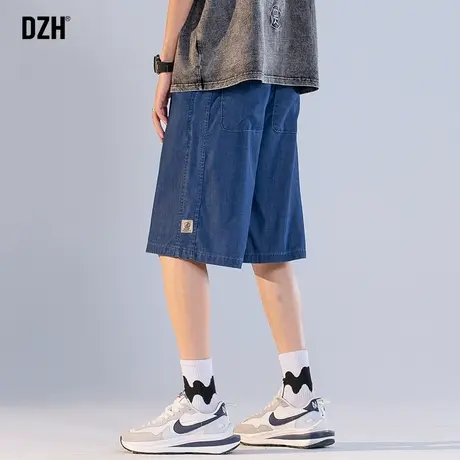 男士莱赛尔天丝牛仔裤短裤五分裤男夏季男款裤子冰丝裤凉凉裤中裤商品大图