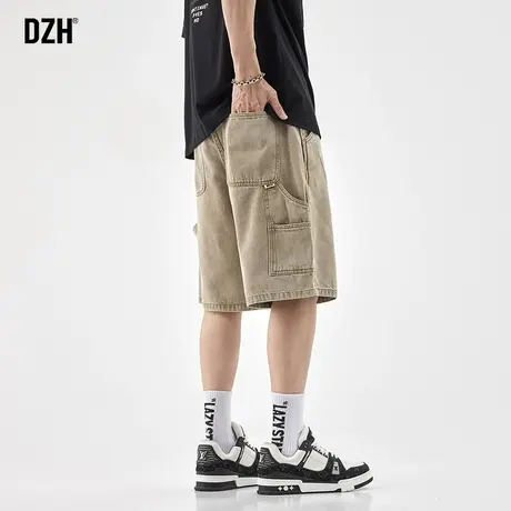 美式痞帅高街短裤男士夏季牛仔五分裤水洗直筒宽松裤子半截裤中裤商品大图