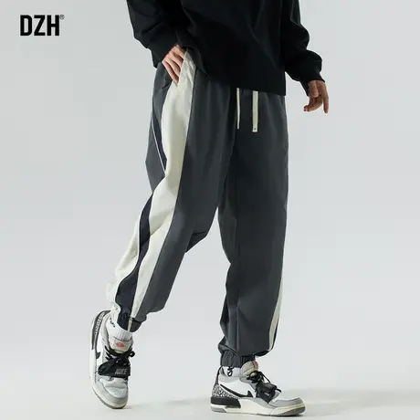 男士拼接裤子男款宽松束脚休闲裤春季男2025新款街头嘻哈运动男裤商品大图