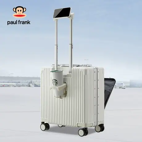 大嘴猴前置口小型铝框登机箱女18寸密码箱纯PC行李箱男20寸旅行箱图片