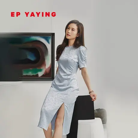 EP雅莹女装 国风改良旗袍 桑蚕丝新中式连衣裙 春夏商场同款4686图片