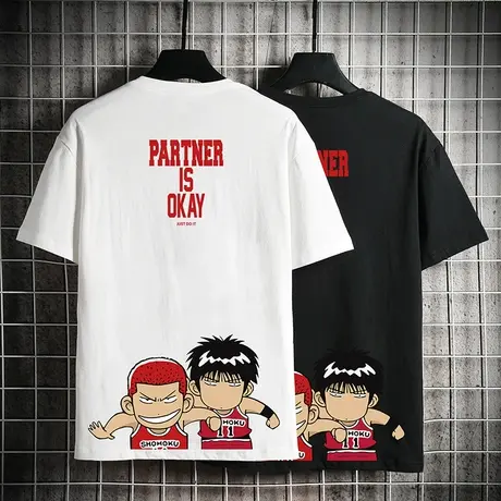 流川枫灌篮高手短袖t恤男夏季新款2023半袖体恤印花纯棉打底衫薄T商品大图