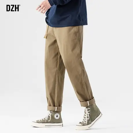 男士卡其色裤子男款美式高街休闲长裤百搭2024新款伐木工装裤潮牌商品大图