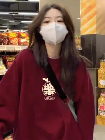 冬季休闲慵懒风外套胖mm大码宽松圆领卫衣ins潮加绒美式复古上衣商品大图