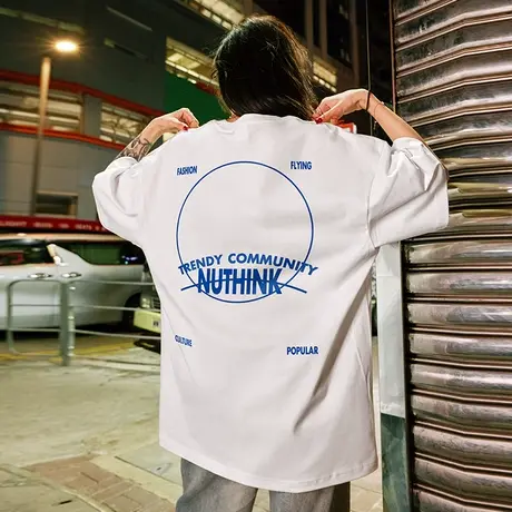 Nuthink加肥加大欧美潮流小众设计短袖T恤男夏季宽松大码半截袖潮图片