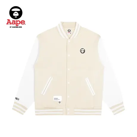 Aape旗舰店男装秋冬字母刺绣宽松薄绒棒球卫衣外套3979XXJ商品大图