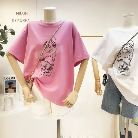 ins潮设计感短袖2021夏季新款韩国东大门童趣休闲卡通T恤小众显瘦商品大图