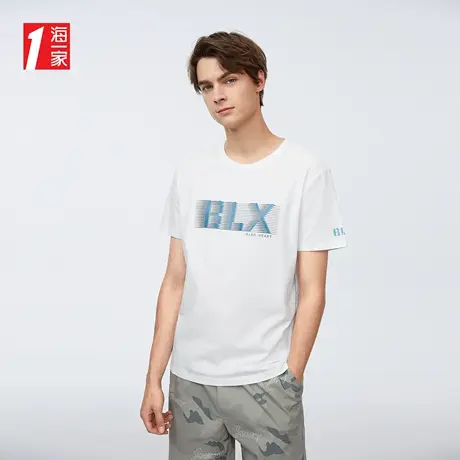 海一家日常休闲短T新款时尚字母印花舒适简约短袖T恤男商品大图