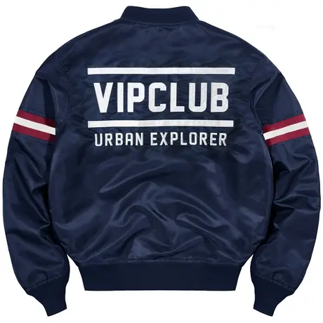 VIP刺绣飞行员夹克男士韩版休闲棒球服2023春秋宽松运动外套潮牌商品大图