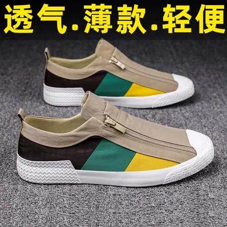 老北京布鞋男款休闲板鞋帆布薄款一脚蹬夏季冰丝散步开车2023新款商品大图