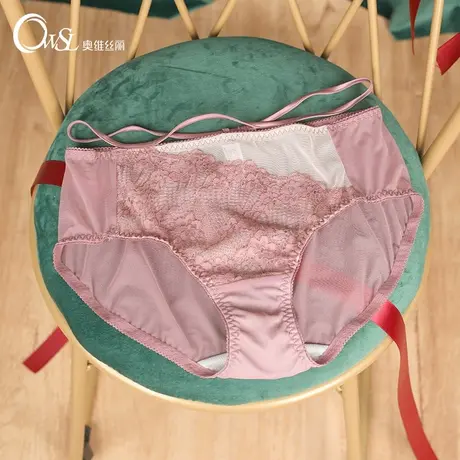 奥维丝丽线下正品女士中腰三角内裤性感诱惑蕾丝提臀透气2273k商品大图