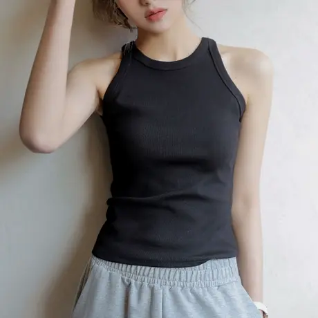 背心女带胸垫夏季内搭美背文胸一体内衣打底外穿白色长款吊带上衣商品大图