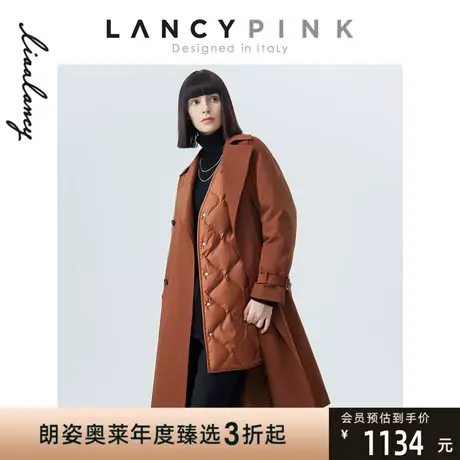【意大利设计】朗姿白鹅绒羽绒内胆风衣羽绒服女长款冬季新款商品大图