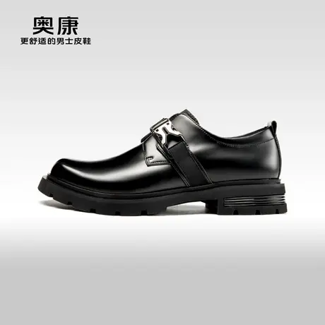奥康男鞋 2023秋季新款商务休闲鞋男士真皮一脚蹬耐磨舒适宴会鞋商品大图