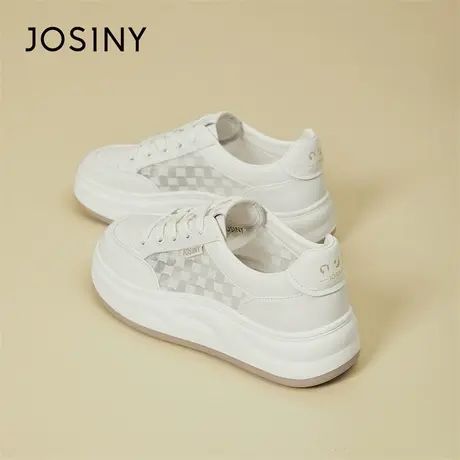 Josiny/卓诗尼小白鞋女款2024新款春季平底系带学生运动板鞋女鞋商品大图