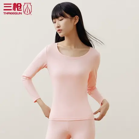 三枪打底衫女秋衣薄款丝柔长绒棉圆领女士打底内衣秋季保暖22976商品大图