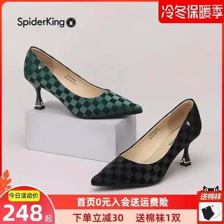 蜘蛛王女鞋单鞋细高跟鞋通勤浅口一脚蹬2022秋季新款尖头工作鞋商品大图