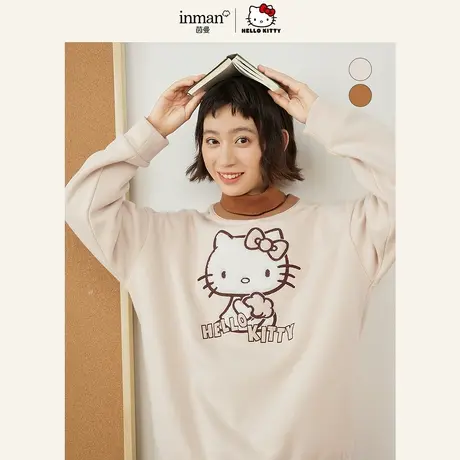 茵曼|三丽鸥联名系列Hello Kitty2023年冬季新款可爱百搭长袖卫衣图片