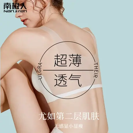 南极人无痕内衣女凉感夏季薄款运动背心式美背超薄透气文胸商品大图