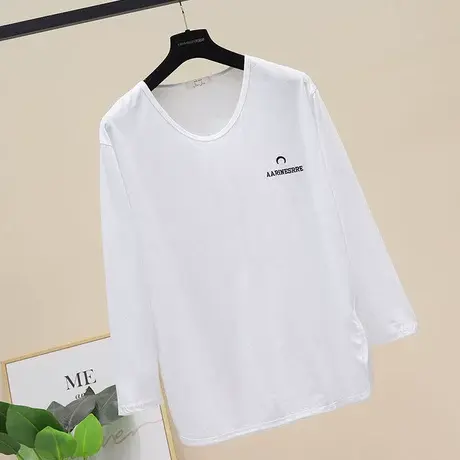 白色纯棉T恤女秋装2023年新款宽松内搭打底衫长袖白t秋季女装上衣商品大图