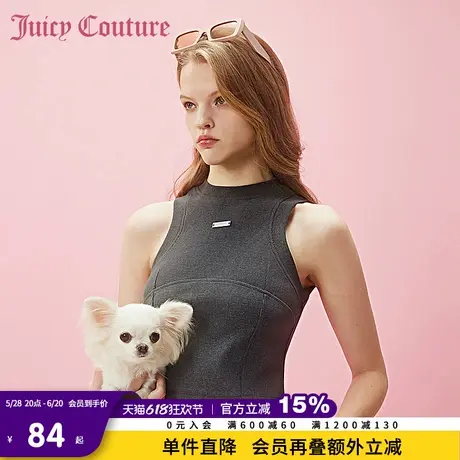 Juicy Couture橘滋春夏新款背心无袖针织圆领背心酷帅休闲风女图片
